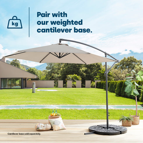 Cantilever Overhanging Parasol - Grey
