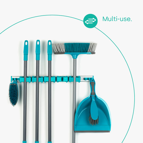 Wall Mounted Mop & Broom Holder - Turquoise