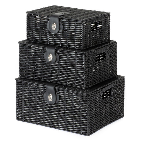 Hamper Baskets Set of 3 - Black