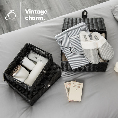 Hamper Baskets Set of 3 - Black