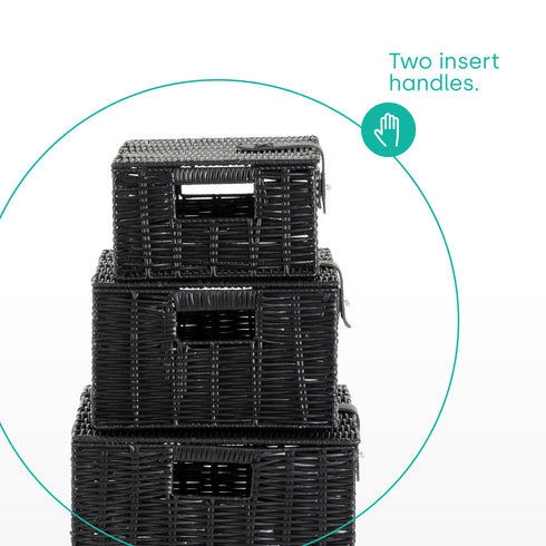 Hamper Baskets Set of 3 - Black