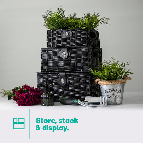 Hamper Baskets Set of 3 - Black