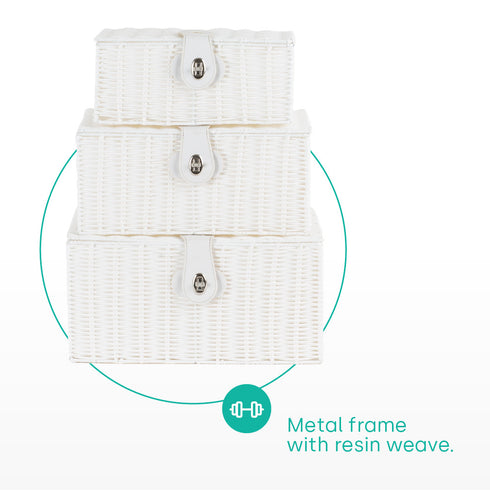 Hamper Baskets Set of 3 - White