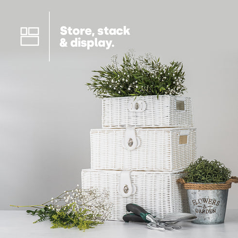 Hamper Baskets Set of 3 - White