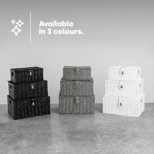 Hamper Baskets Set of 3 - White