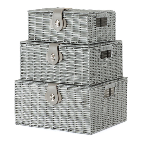 Hamper Baskets Set of 3 - Grey