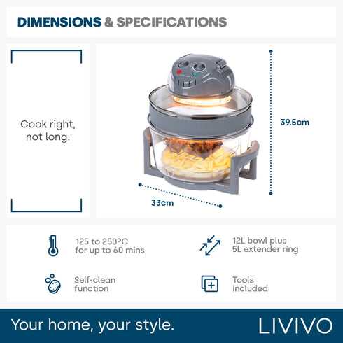 17L Halogen Oven - Grey