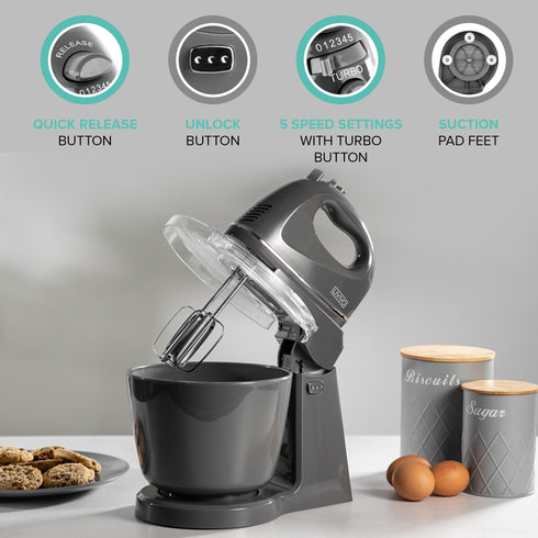 Hand & Stand Mixer - Grey