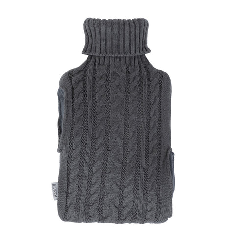Handwarmer Hot Water Bottle - Grey Knit