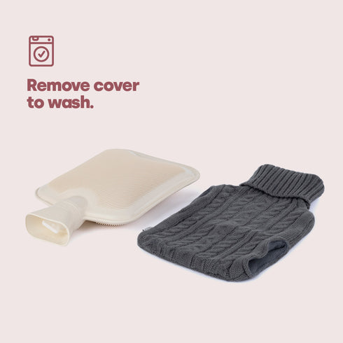 Handwarmer Hot Water Bottle - Grey Knit