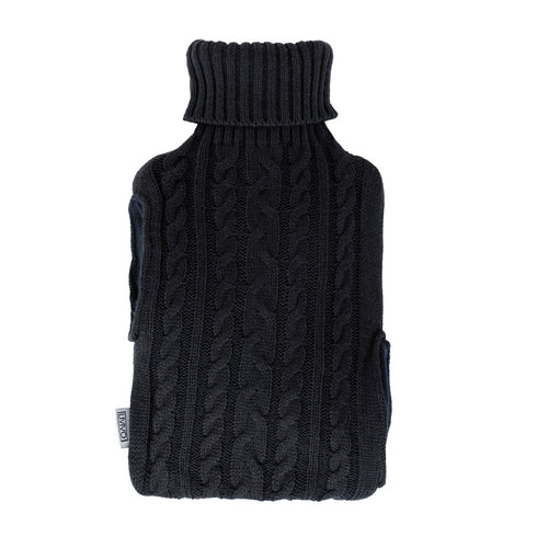 Handwarmer Hot Water Bottle - Black Knit
