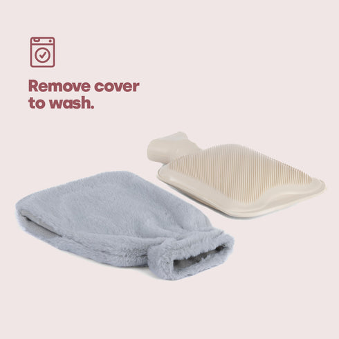 Handwarmer Hot Water Bottle - Grey Plush