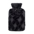 2L Hot Water Bottle with Black Pom-Pom Lattice Cover - Thermotherapy Pain Relief