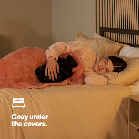 2L Hot Water Bottle with Black Pom-Pom Lattice Cover - Thermotherapy Pain Relief