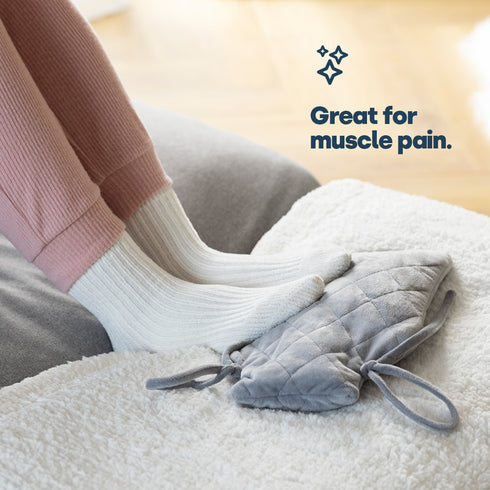 LIVIVO 2L Hot Water Bottle Grey - Diamond Stitch Microfiber Cover