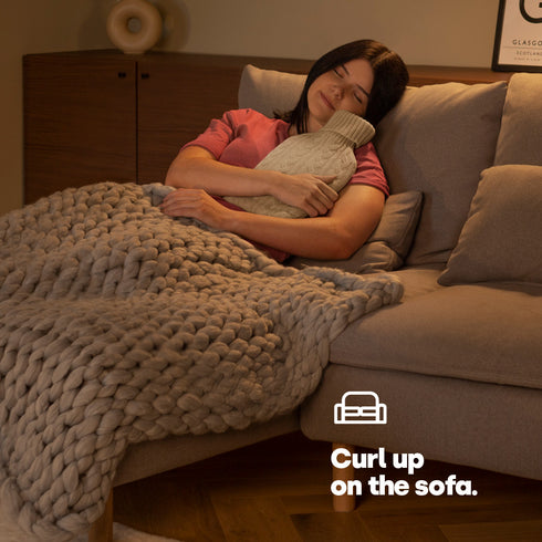 Cable Knit Hot Water Bottle - Cream