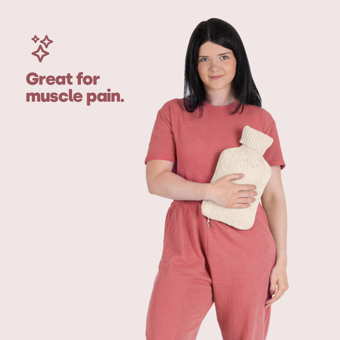 Cable Knit Hot Water Bottle - Cream