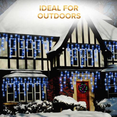 960 LED Icicle Lights - Blue and White