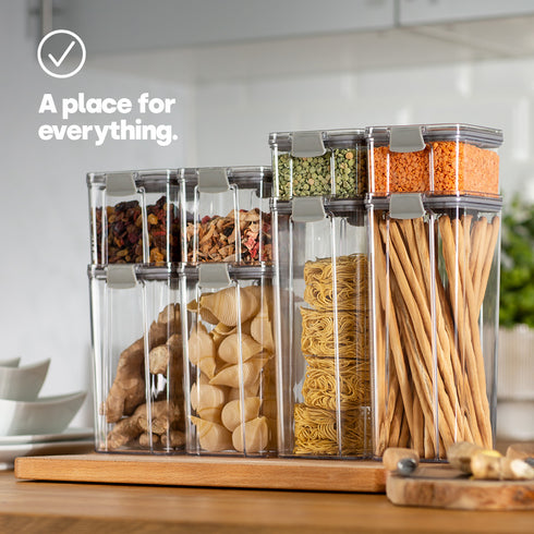 Food Storage Containers Set of 8 - Grey