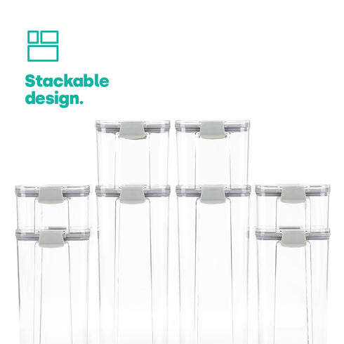 Food Storage Containers Set of 8 - Grey