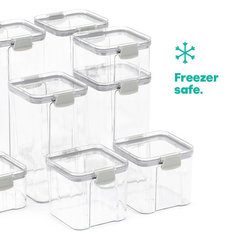 Food Storage Containers Set of 8 - Grey