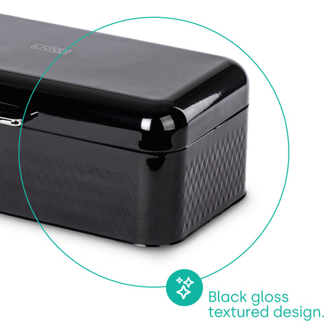 Taurus Bread Bin & Canister Set - Black