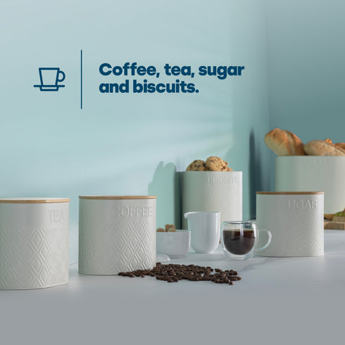 Elmas Bread Bin & Canister - White