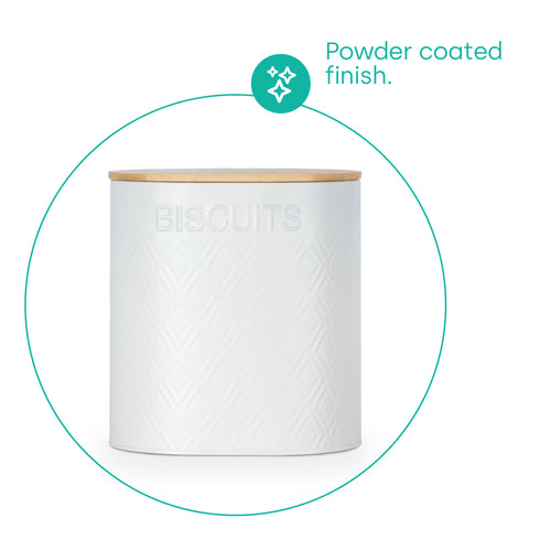 Elmas Bread Bin & Canister - White