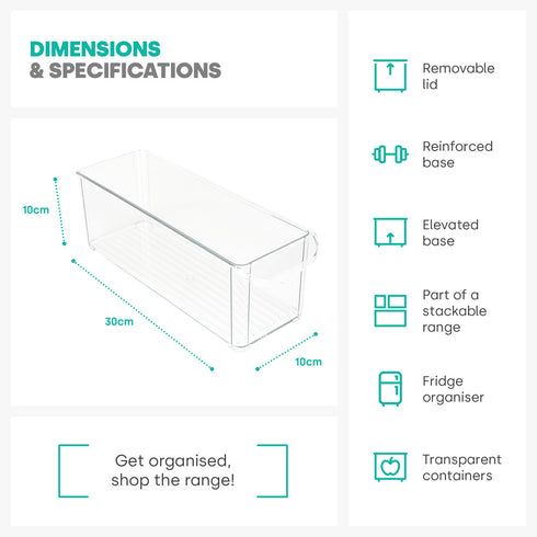 Fridge Storage Medium Containers Set of 2