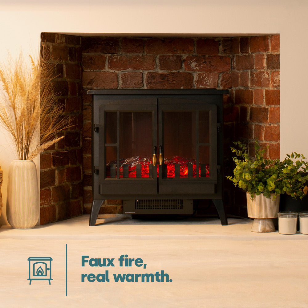 Livivo Chiswick Electric Fireplace Black Free Delivery