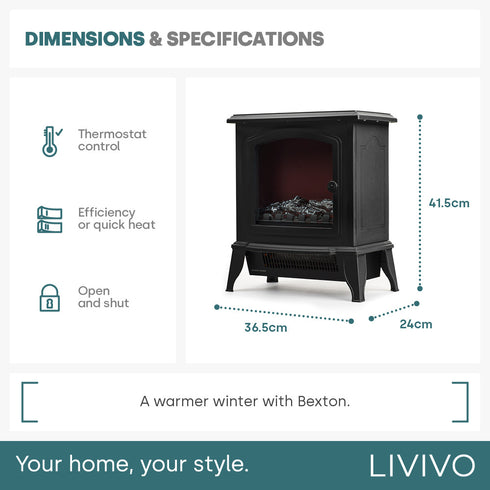 Bexton Electric Fireplace - Black