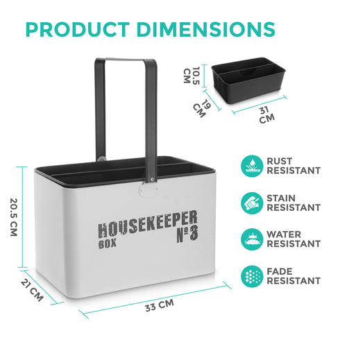 Metal Housekeeping Caddy with Tray