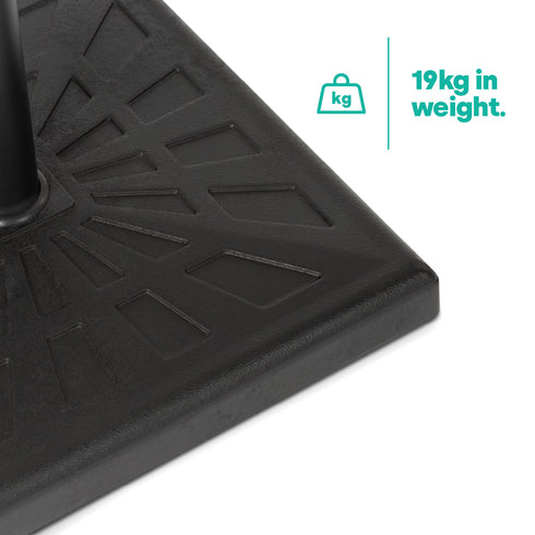 19kg Square Resin Parasol Base - Black