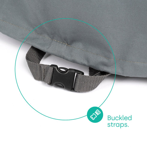 Heavy Duty Round Garden Table Cover - Grey