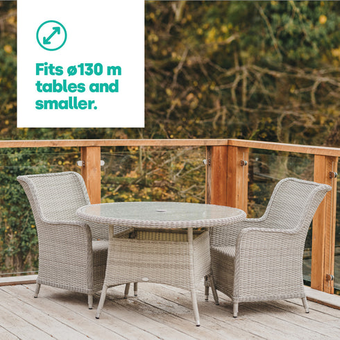 Heavy Duty Round Garden Table Cover - Grey