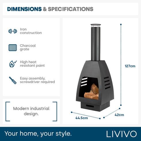 Seville Iron Chiminea - Black