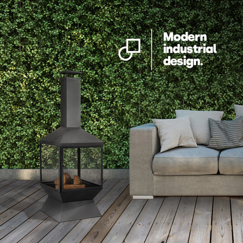 Palma Iron Chiminea - Black
