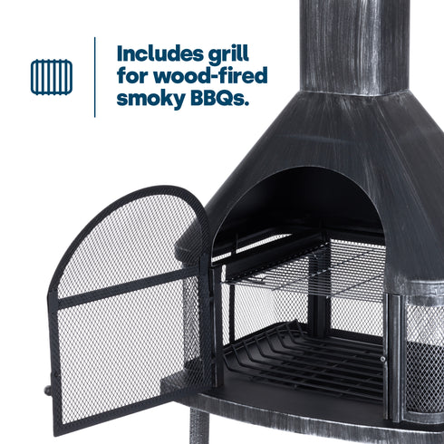 Georgian Steel Chiminea & Grill