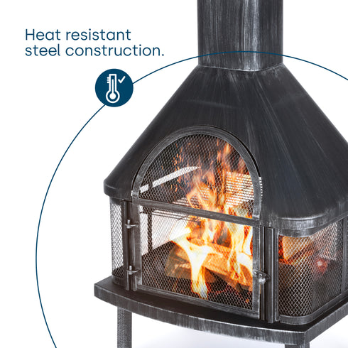 Georgian Steel Chiminea & Grill