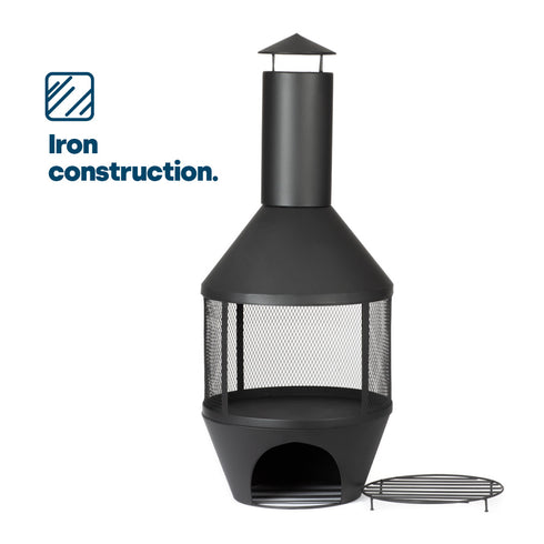 Camino Chiminea with Log Store - Black