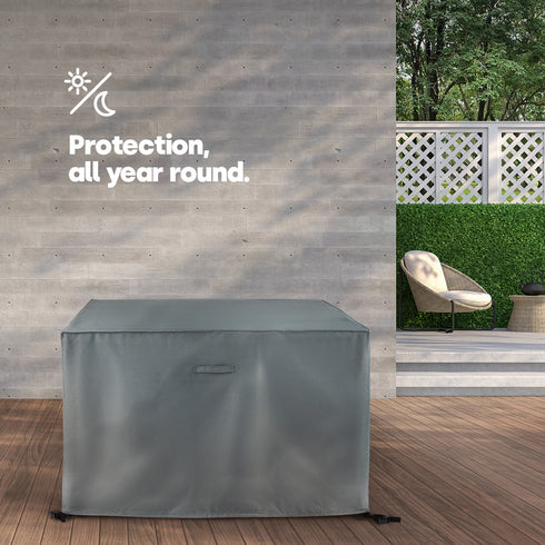 Rattan Dining Furniture Cube Cover - Grey