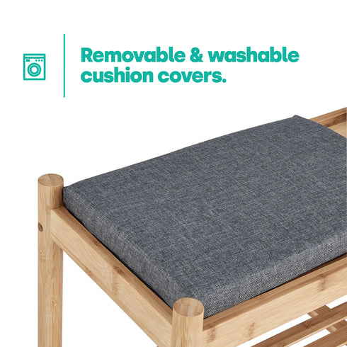 Bamboo Shoe Storage Bench