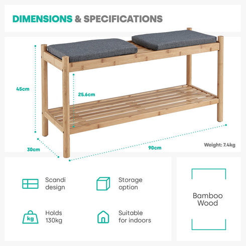 Bamboo Shoe Storage Bench