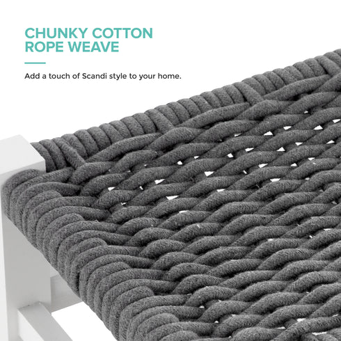 Habi Hallway Shoe Bench - Grey/White