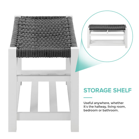 Habi Hallway Shoe Bench - Grey/White