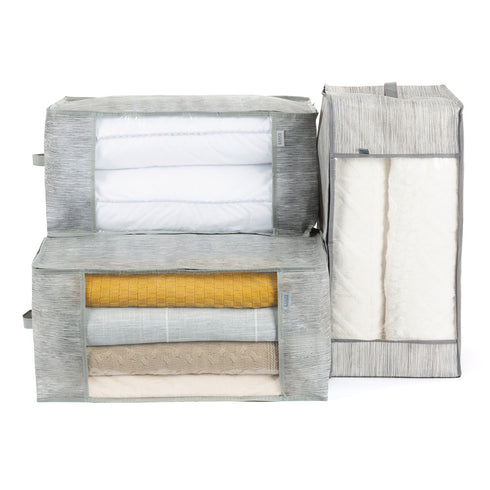 Storage Bag Set of 3 - Marl Grey