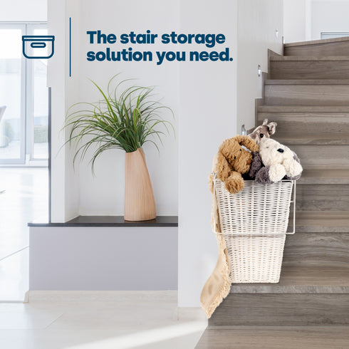 Stair Storage Basket - White