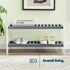 Bamboo 2-Tier Shoe Rack - White/Grey