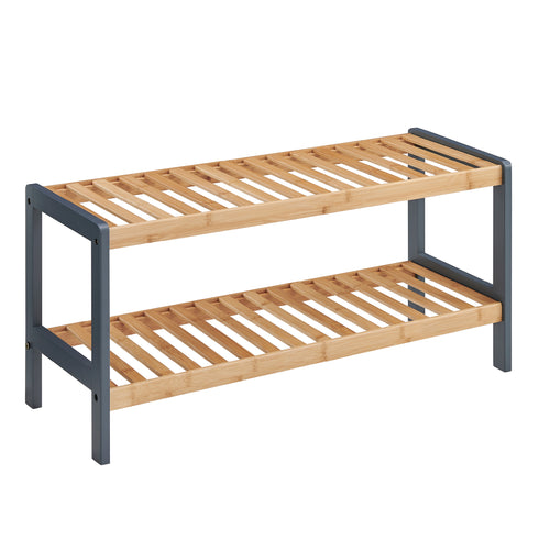 Bamboo 2-Tier Shoe Rack - Natural