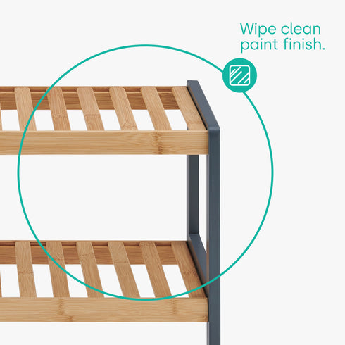 Bamboo 2-Tier Shoe Rack - Natural